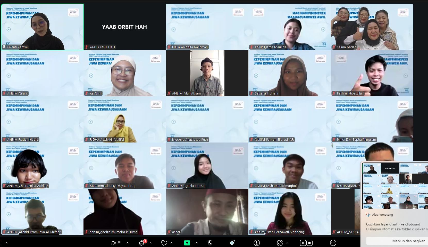 Webinar "Kepemimpinan dan Jiwa Kewirausahaan"